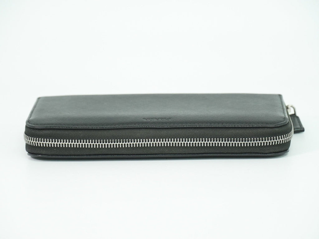 Prada Saffiano Wallet Leather Black Leather Wallets Accessory