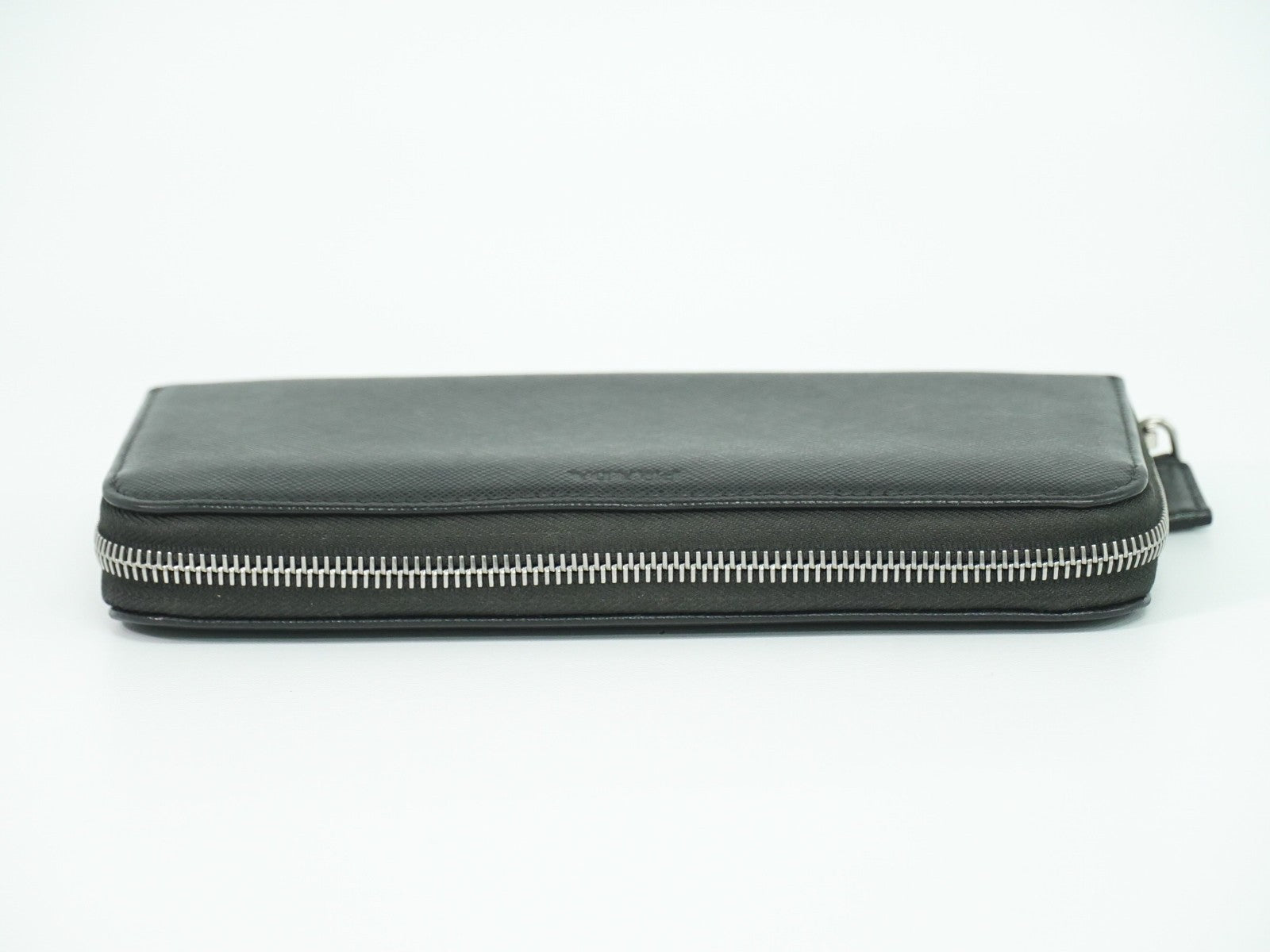Prada Saffiano Wallet Leather Black Leather Wallets Accessory