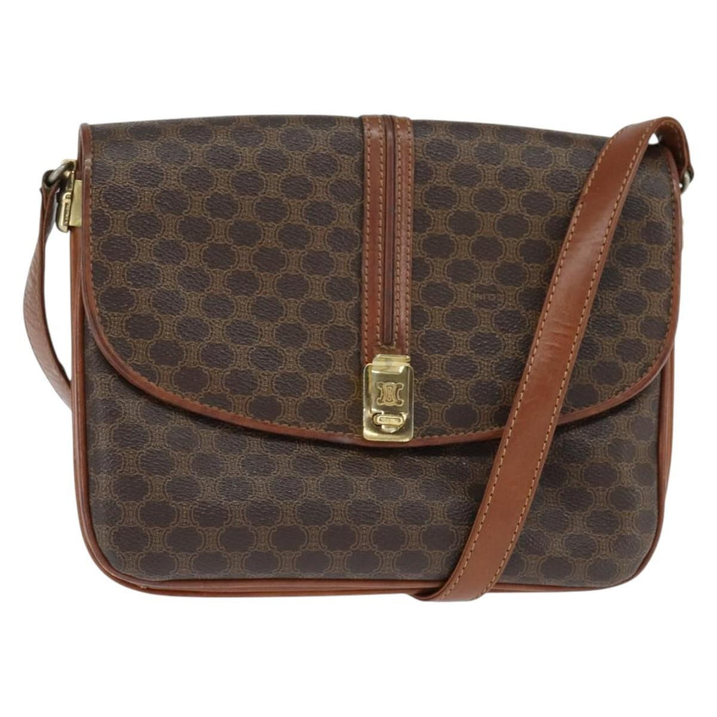 Celine Macadam Shoulder Bag Pvc Leather Brown Pvc Shoulder Bag Bag