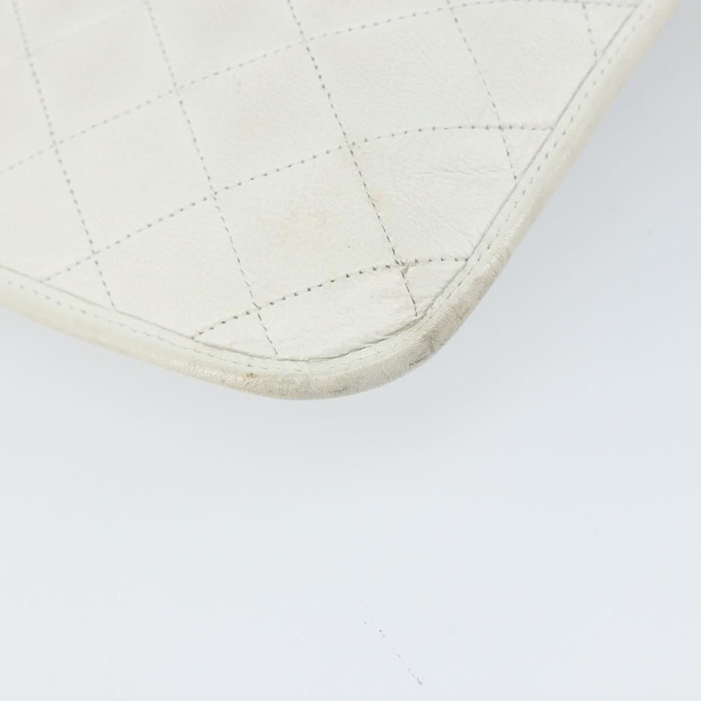 Chanel Vintage Shopper Tote Quilted Leather White Leather Tote Bag Bag