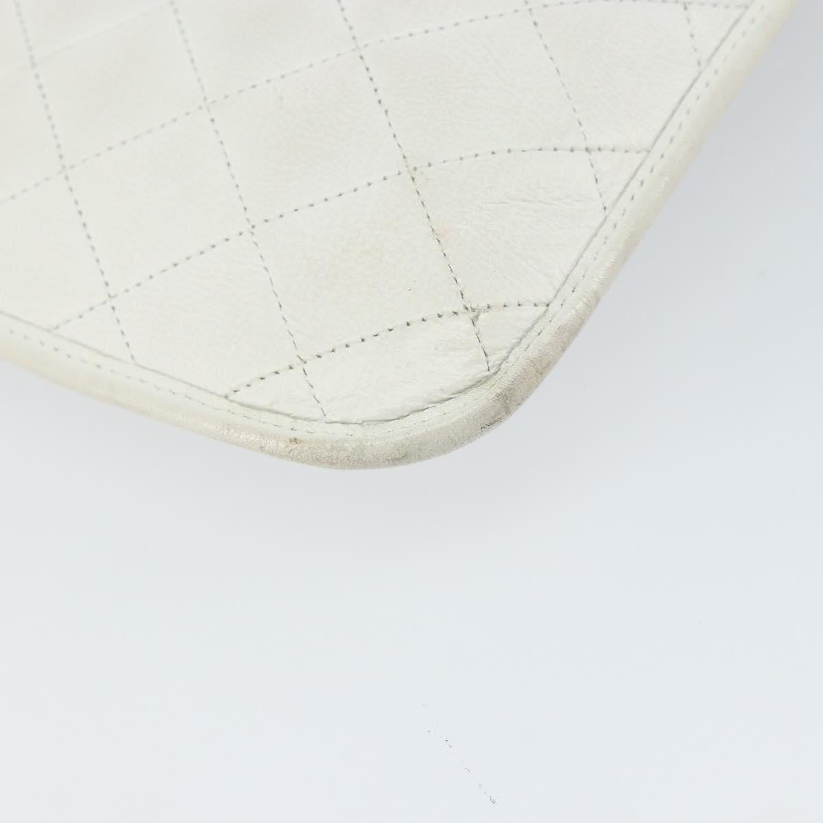 Chanel Vintage Shopper Tote Quilted Leather White Leather Tote Bag Bag