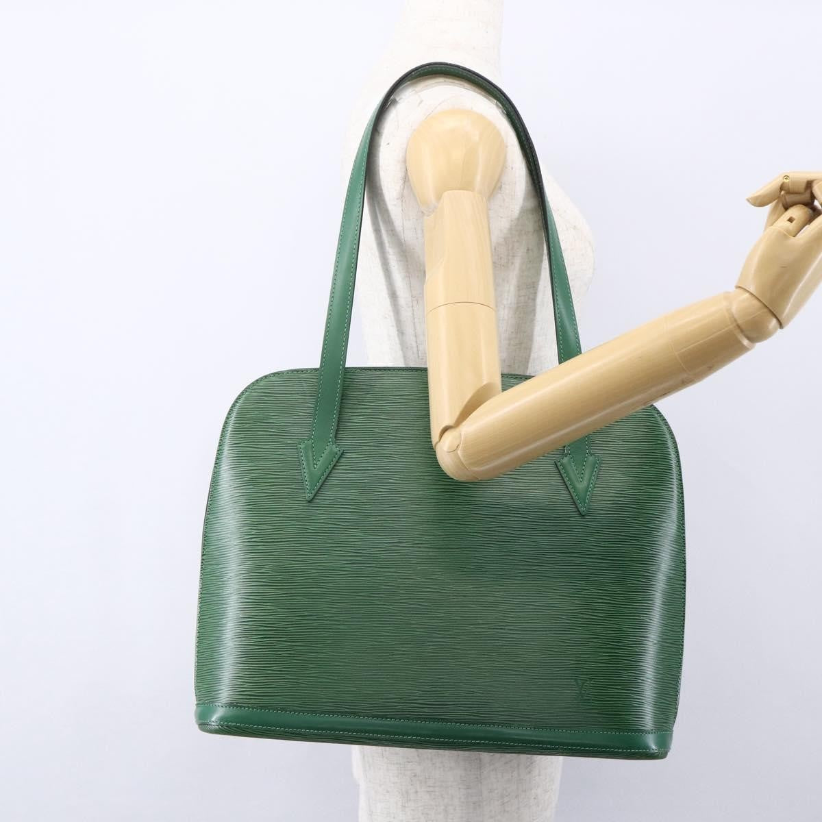 Louis Vuitton Lussac Handbag Epi Leather Green Leather Shoulder Bag