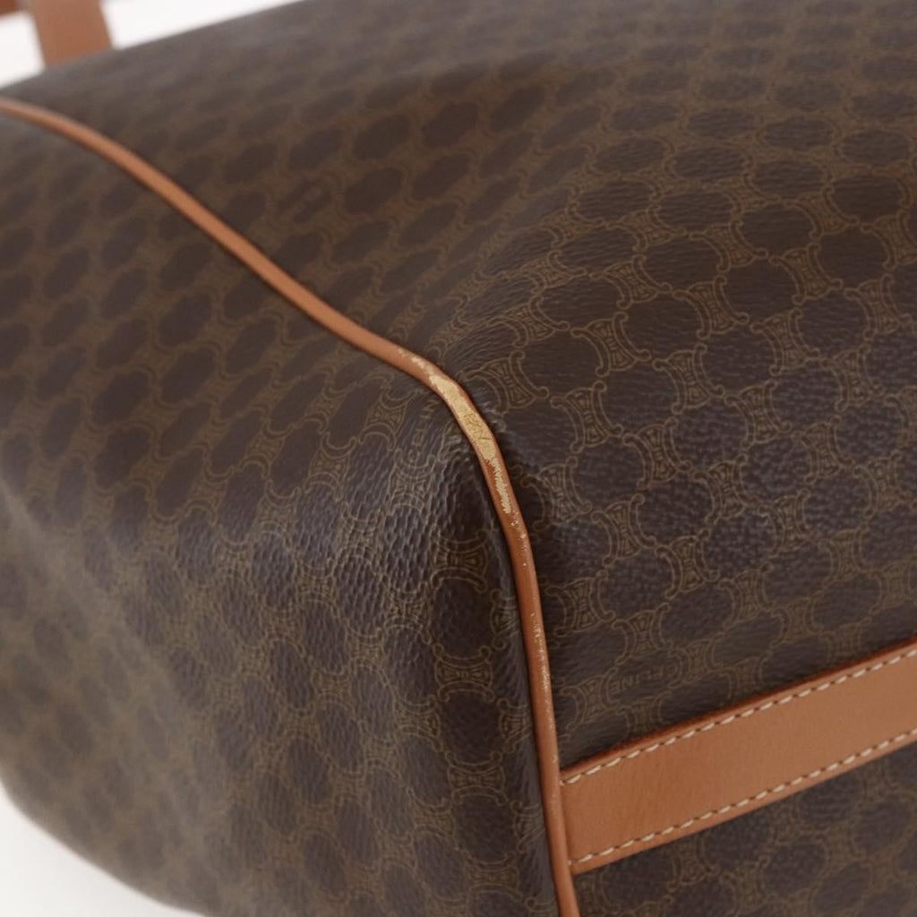 Celine Vintage Macadam Shoulder Bag Canvas And Leather Brown Canvas Shoulder Bag Bag
