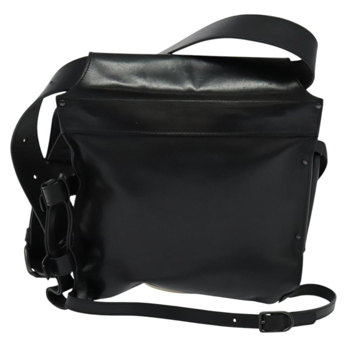 Bottega Veneta Utility Waist Bag Leather With Intrecciato Black Leather Shoulder Bag Bag