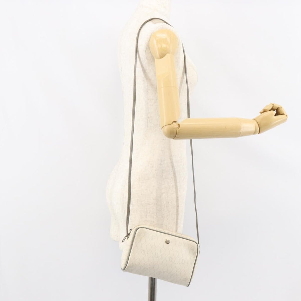 Christian Dior Vintage Honeycomb Shoulder Bag Canvas White Canvas Shoulder Bag Bag (Pre-Owned)