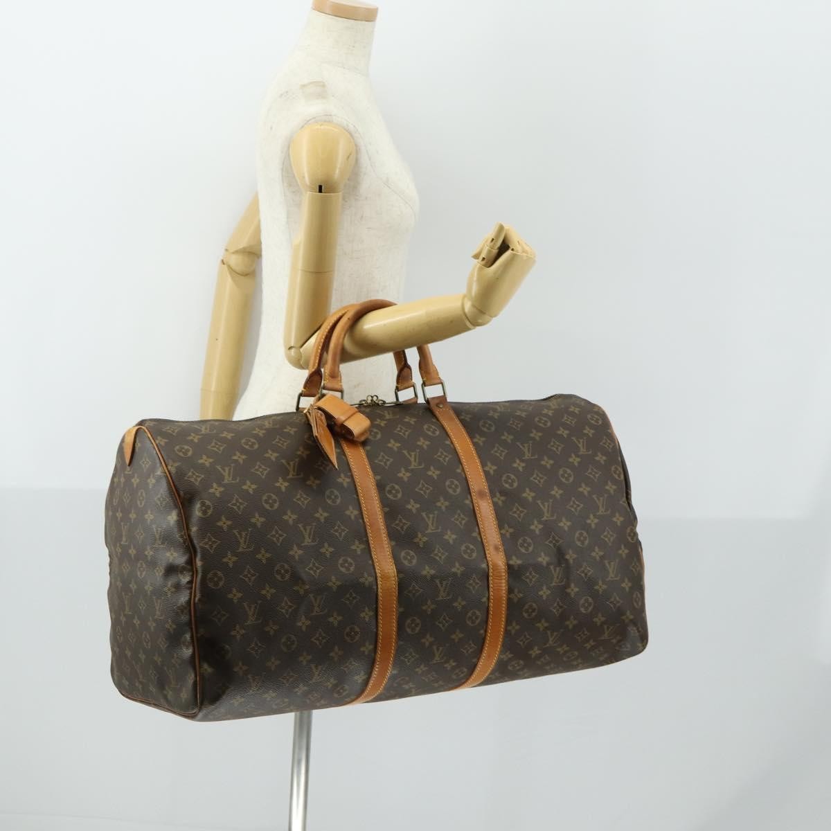 Louis Vuitton Keepall Bag Monogram Canvas Brown Canvas Travel Bag