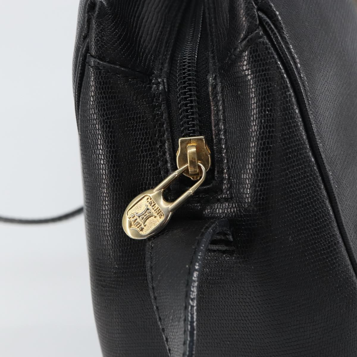 Celine Circle Logo Shoulder Bag Leather Black Leather Shoulder Bag Bag