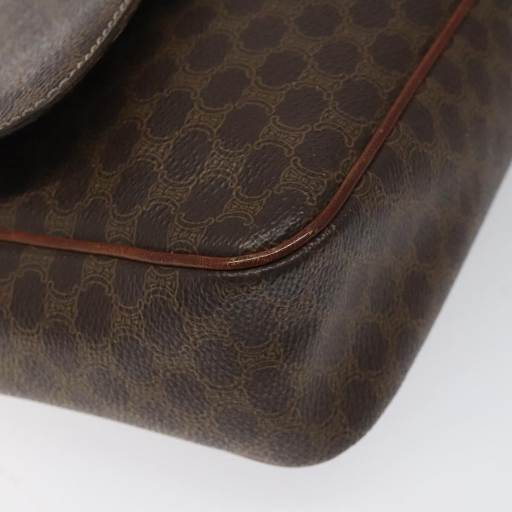 Celine Macadam Shoulder Bag Canvas Brown Canvas Shoulder Bag Bag
