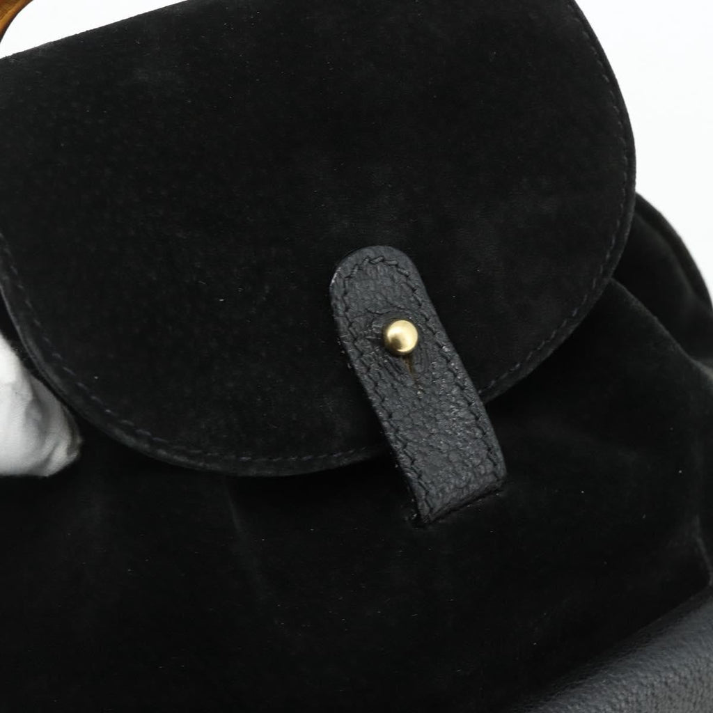 Gucci Gucci Bamboo Backpack Daim Black Suede Backpack Bag (Pre-Owned)
