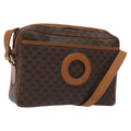 Celine Vintage Macadam Shoulder Bag Canvas And Leather Brown Canvas Shoulder Bag Bag