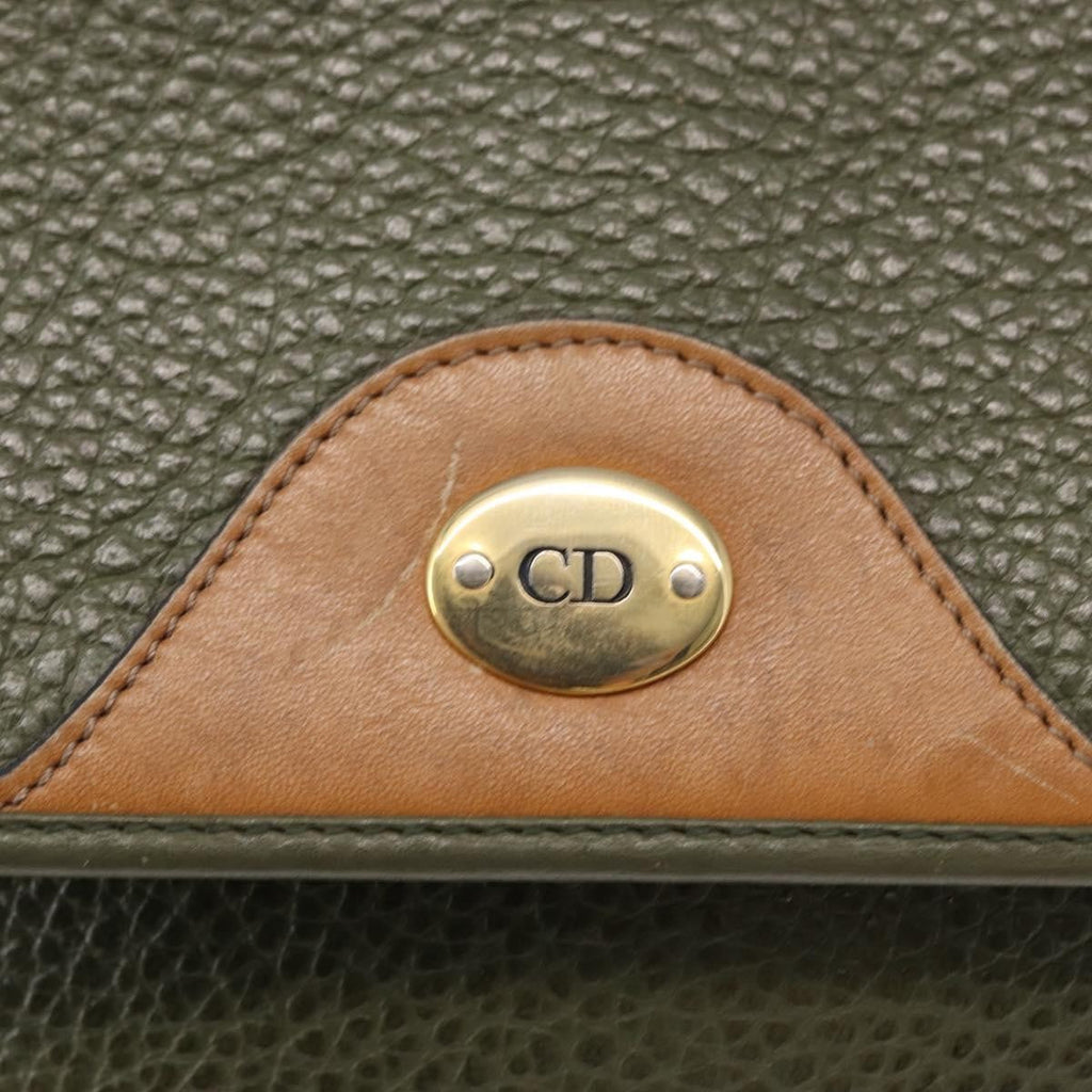 Christian Dior Vintage Shoulder Bag Leather Green Leather Shoulder Bag Bag (Pre-Owned)