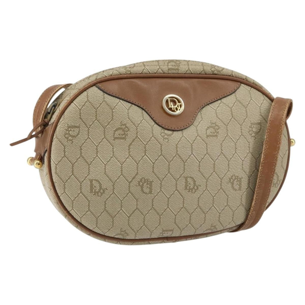Christian Dior Vintage Honeycomb Shoulder Bag Canvas Beige Canvas Shoulder Bag Bag (Pre-Owned)