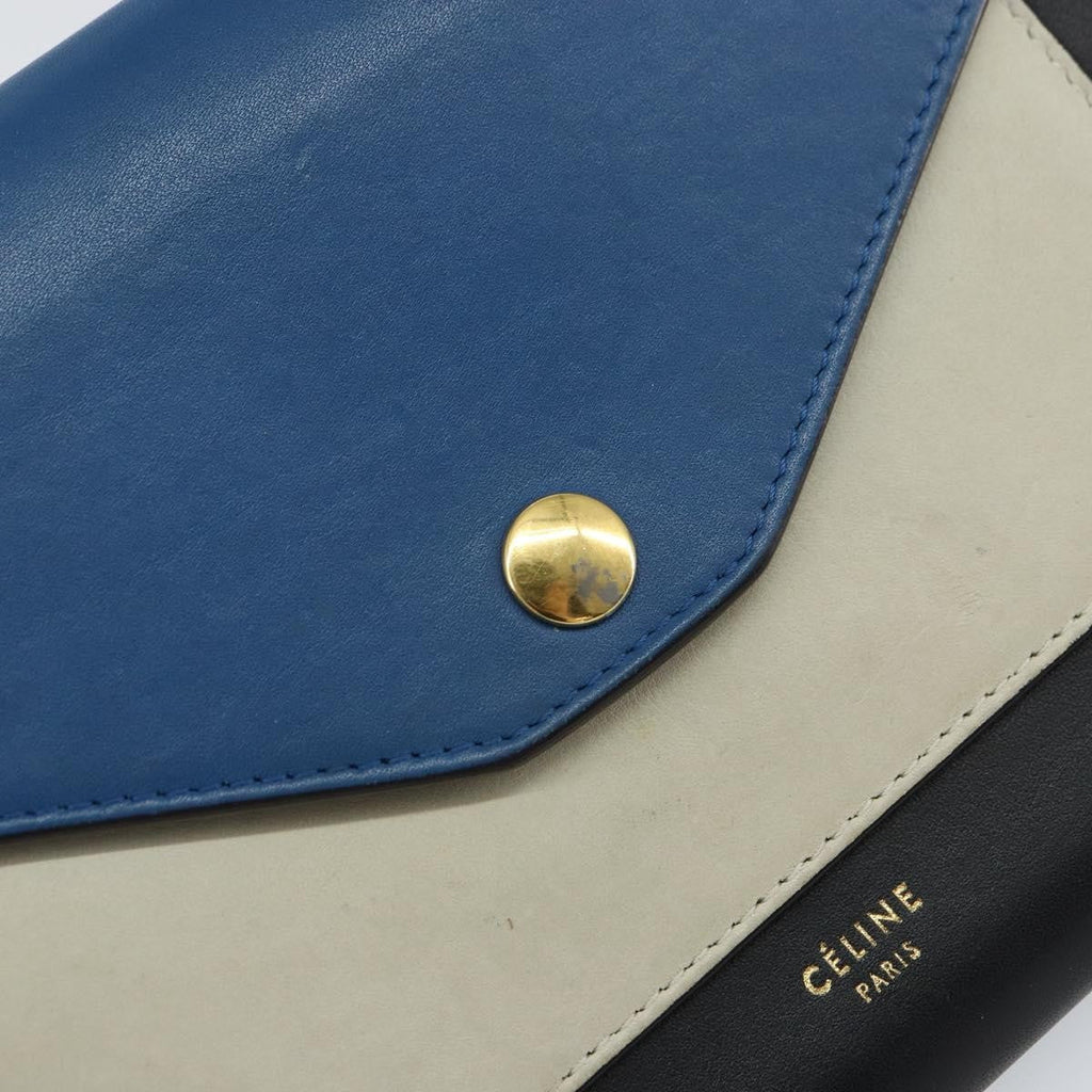 Celine Pocket Envelope Wallet On Chain Leather Multicolour Leather Clutche & Pouche Bag