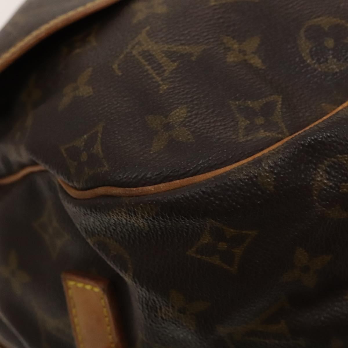 Louis Vuitton Saumur Handbag Monogram Canvas Brown Canvas Shoulder Bag