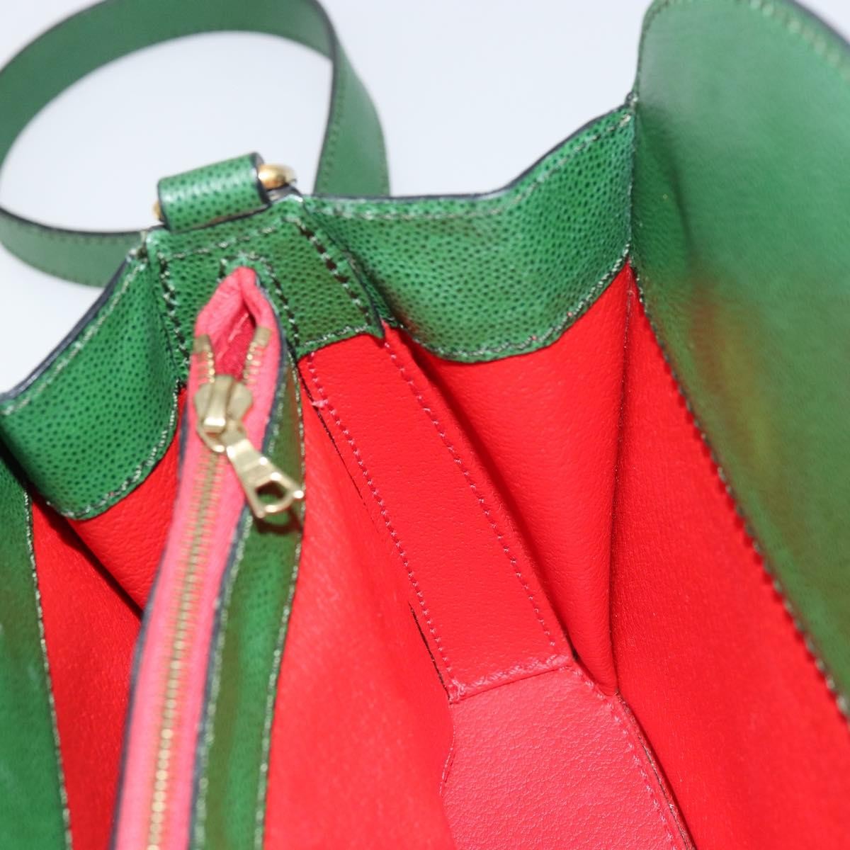 Celine Vintage Shoulder Bag Leather Green Leather Shoulder Bag Bag