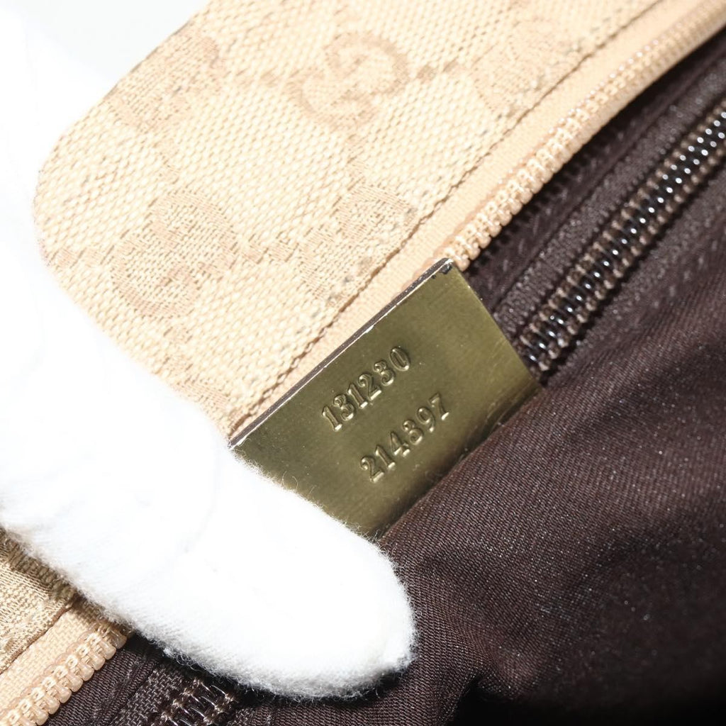Gucci Web Zip Tote Gg Canvas Beige Canvas Tote Bag Bag (Pre-Owned)