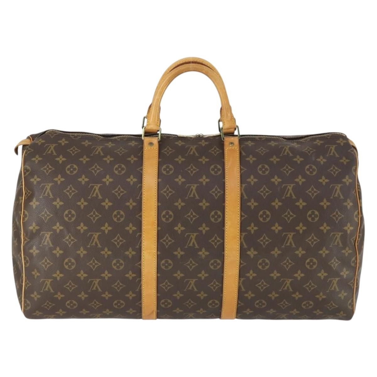 Louis Vuitton Keepall Bag Monogram Canvas Brown Canvas Travel Bag