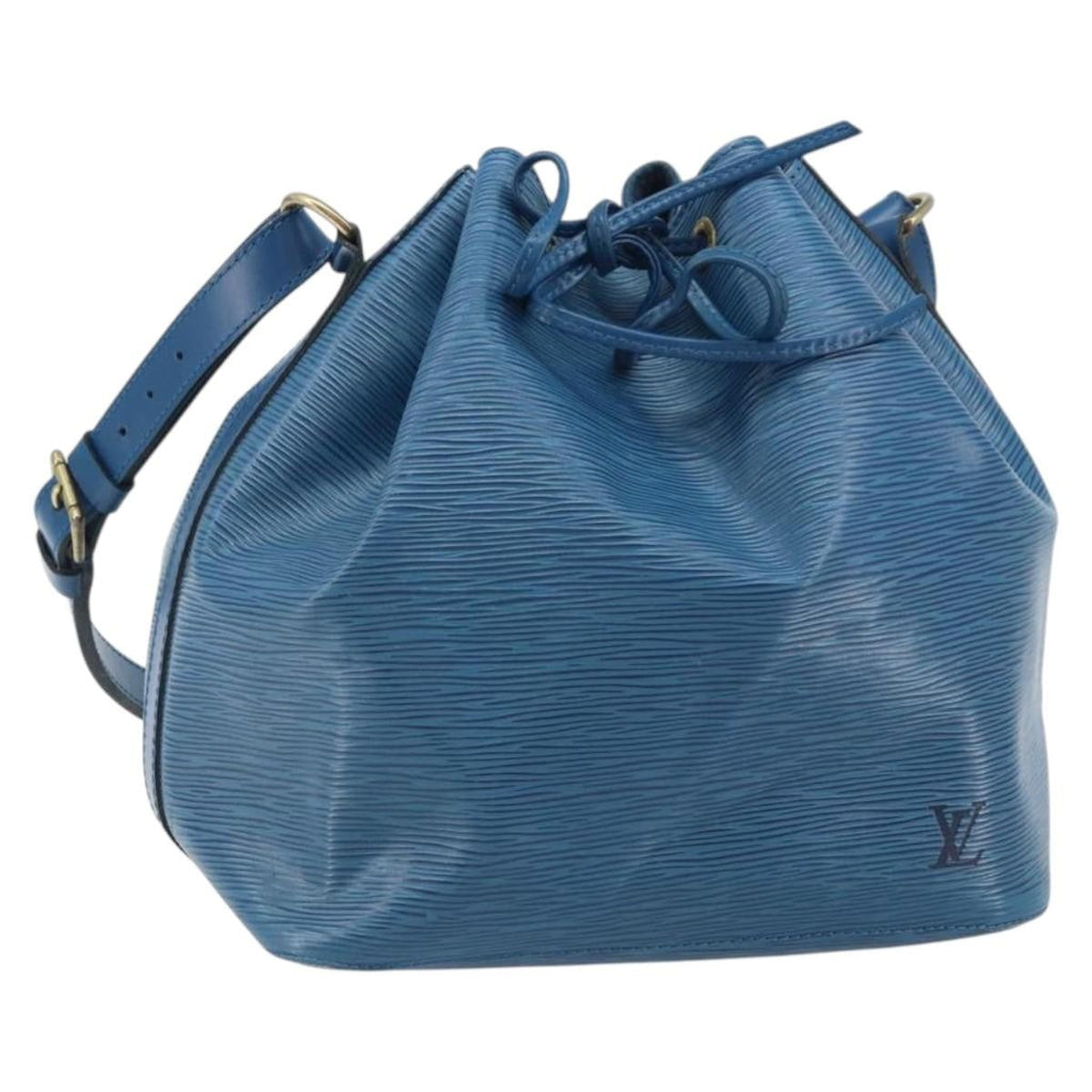 Louis Vuitton Petit Noe Handbag Epi Leather Blue Leather Shoulder Bag