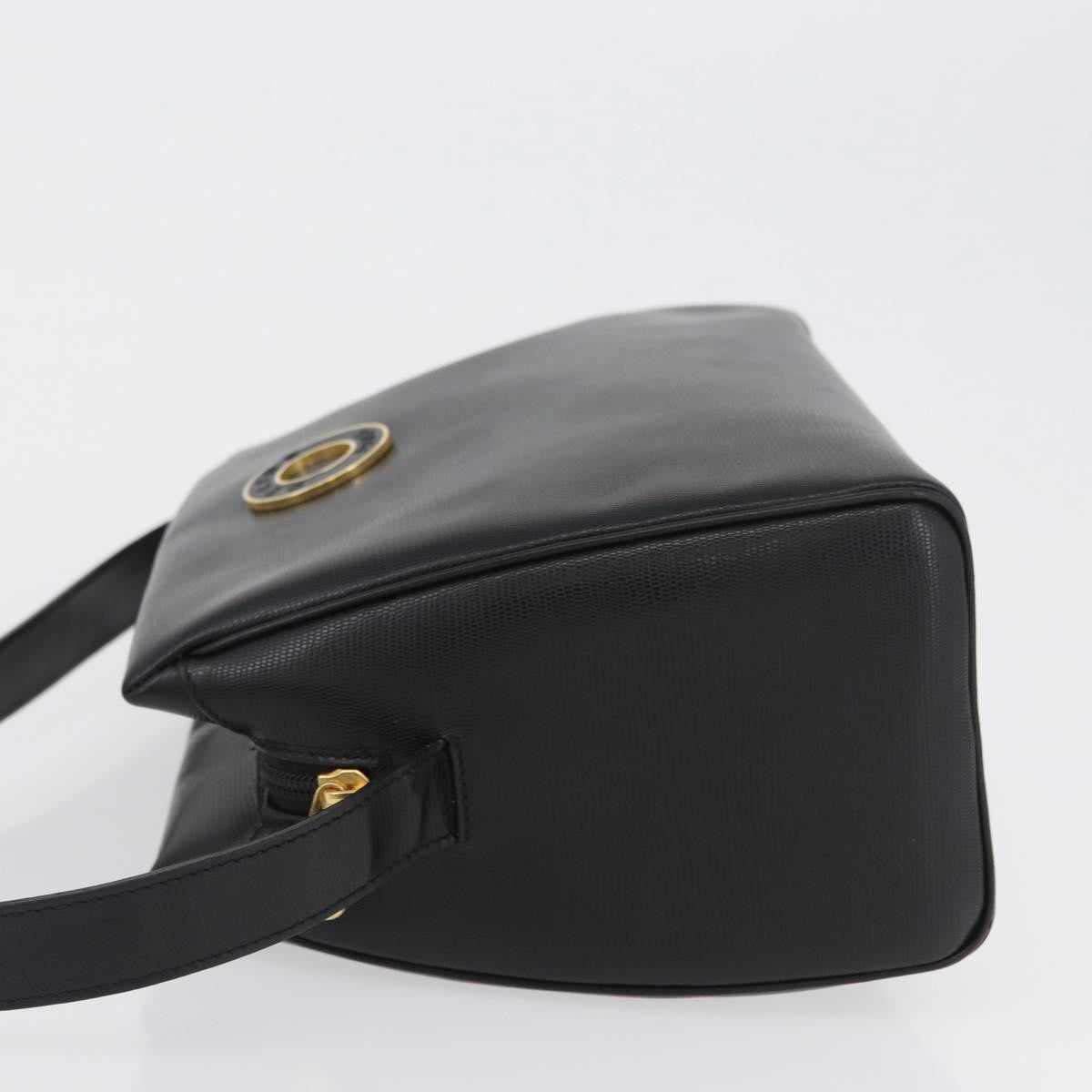 Celine Circle Logo Shoulder Bag Leather Black Leather Shoulder Bag Bag