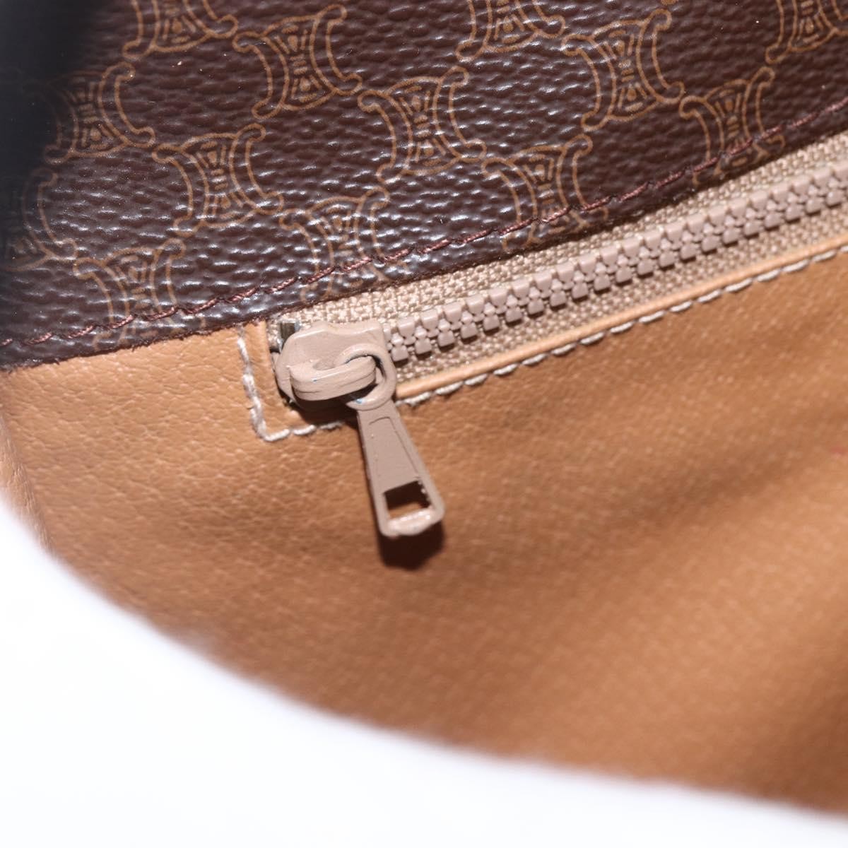 Celine Vintage Macadam Shoulder Bag Canvas And Leather Brown Canvas Shoulder Bag Bag