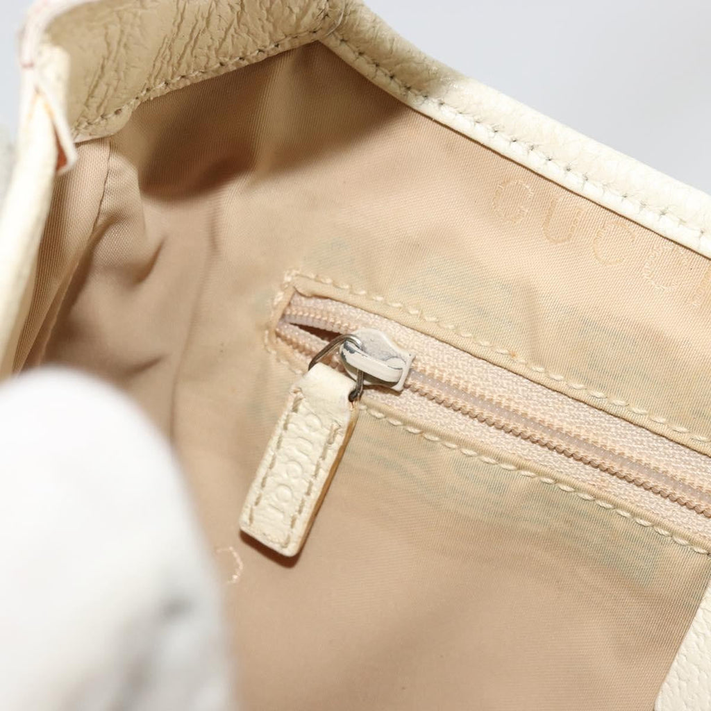 Gucci Vintage Jackie Shoulder Bag Canvas And Leather Beige Canvas Handbag (Pre-Owned)