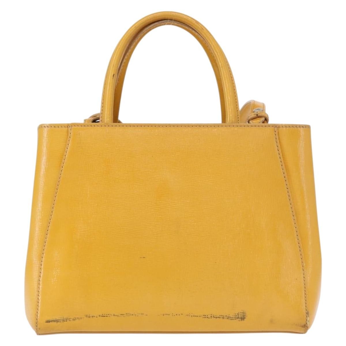 Fendi 2Jours Bag Leather Yellow Leather Handbag
