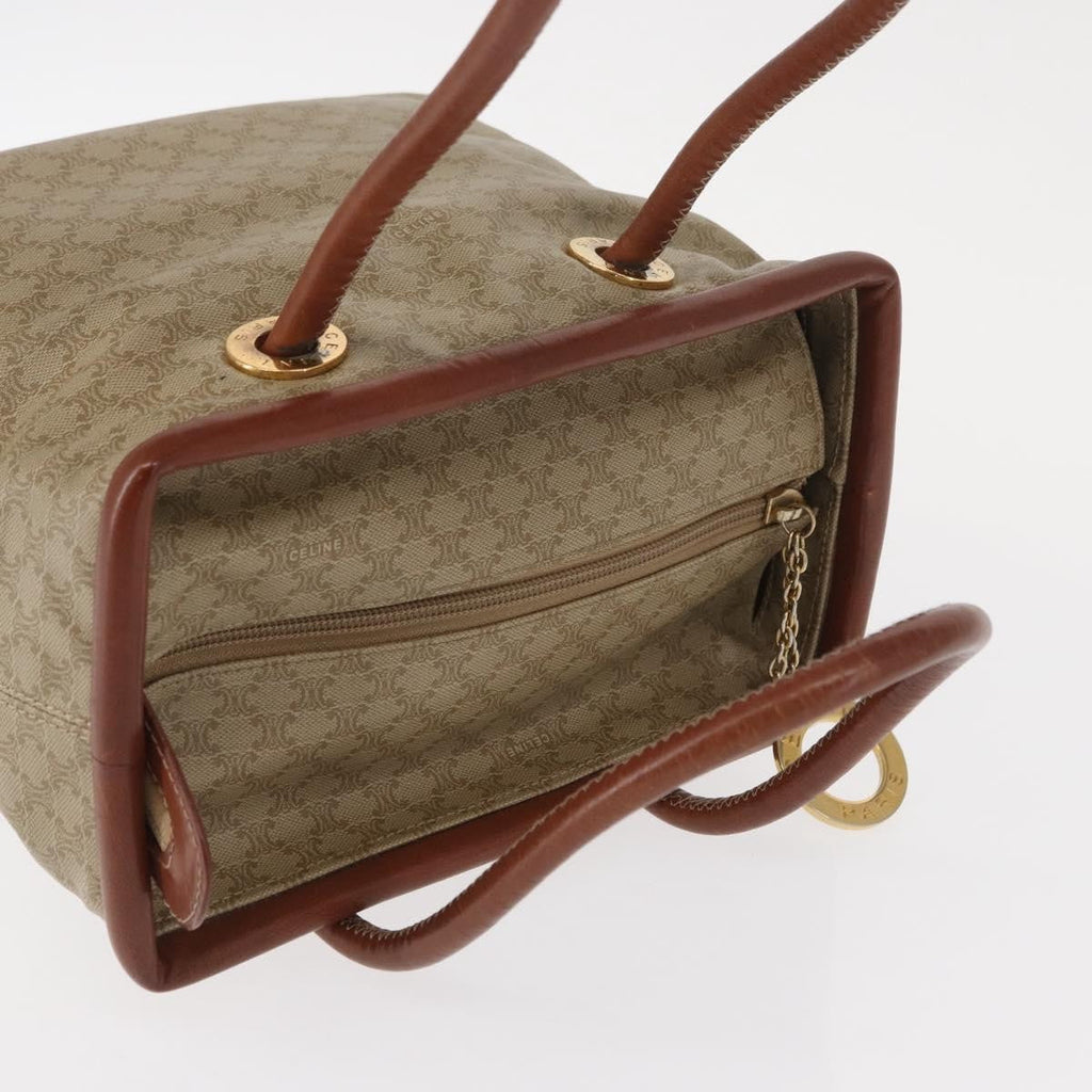 Celine Vintage Macadam Handbag Canvas And Leather Beige Canvas Handbag
