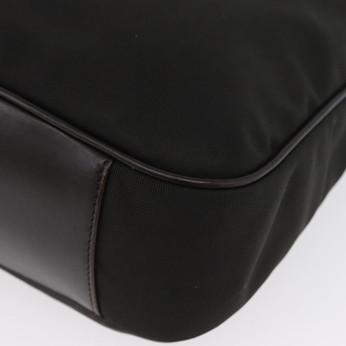 Gucci Vintage Bamboo Handle Bag Nylon Black Nylon Handbag (Pre-Owned)