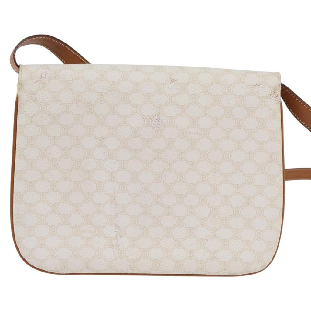 Celine Macadam Shoulder Bag Pvc Leather White Canvas Bag