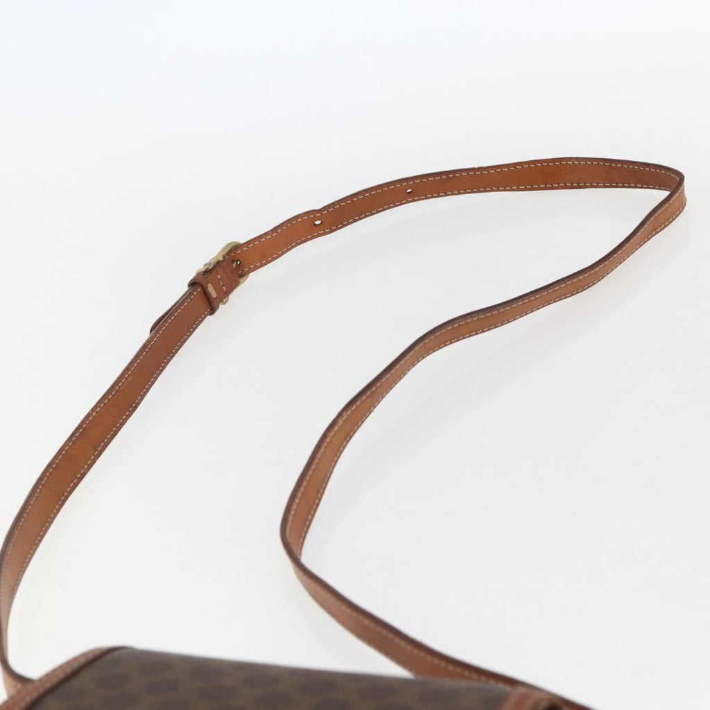 Celine Vintage Macadam Shoulder Bag Canvas And Leather Brown Canvas Shoulder Bag Bag