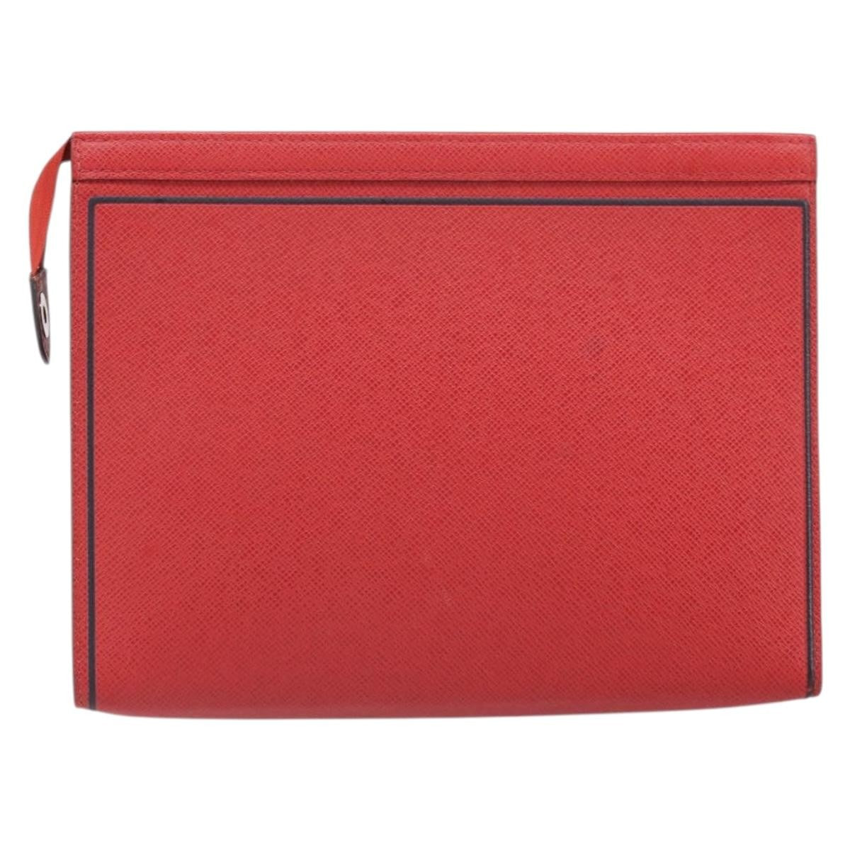 Louis Vuitton Pochette Voyage Taiga Leather Red Leather Clutche & Pouche Bag