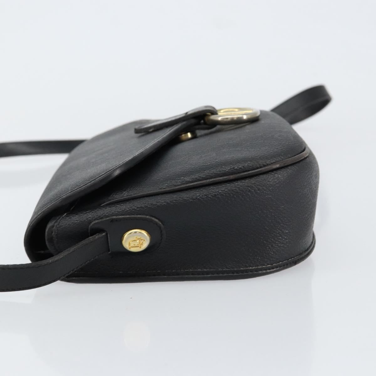 Christian Dior Vintage Honeycomb Flap Crossbody Bag Canvas And Leather Black Canvas Shoulder Bag Bag (Pre-Owned)