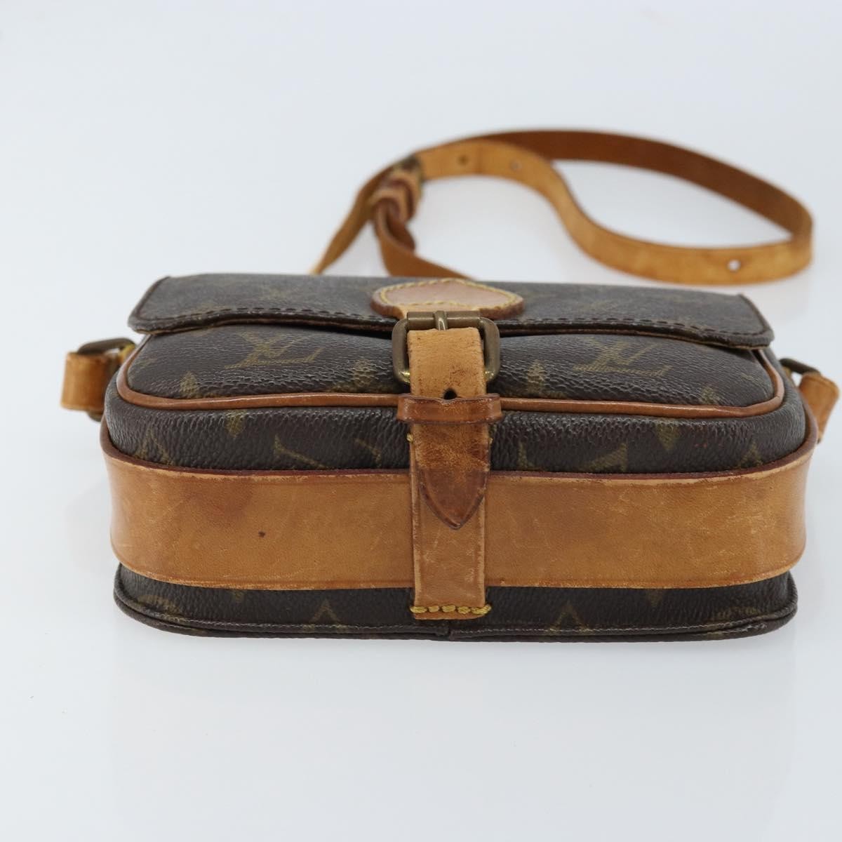 Louis Vuitton Cartouchiere Handbag Monogram Canvas Brown Canvas Shoulder Bag
