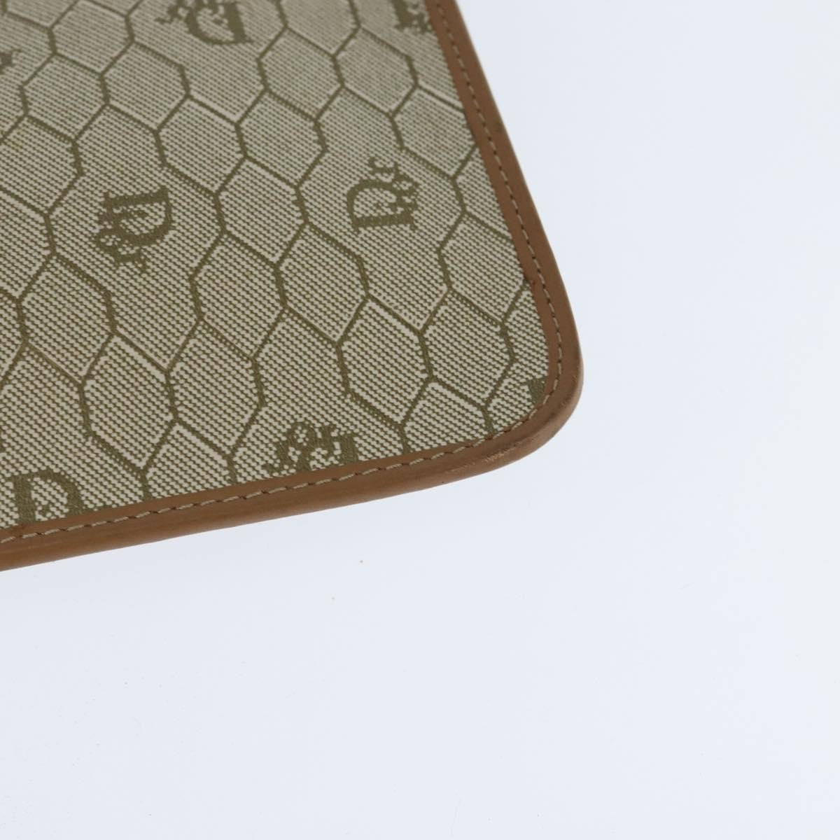 Christian Dior Vintage Honeycomb Clutch Canvas Beige Canvas Clutche & Pouche Bag (Pre-Owned)