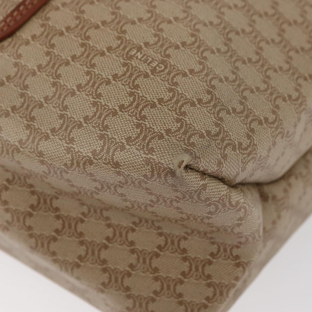 Celine Vintage Macadam Tote Bag Canvas And Leather Beige Canvas Tote Bag Bag