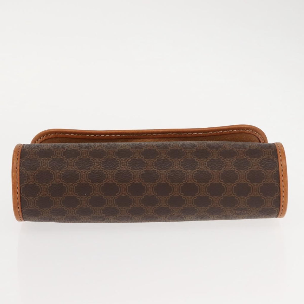 Celine Macadam Pochette Canvas And Leather Brown Canvas Clutche & Pouche Bag