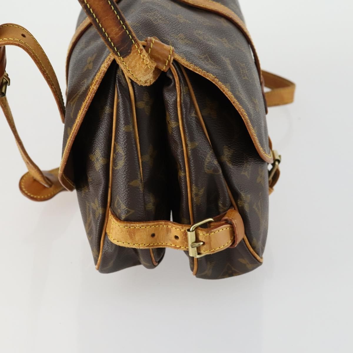 Louis Vuitton Saumur Handbag Monogram Canvas Brown Canvas Shoulder Bag