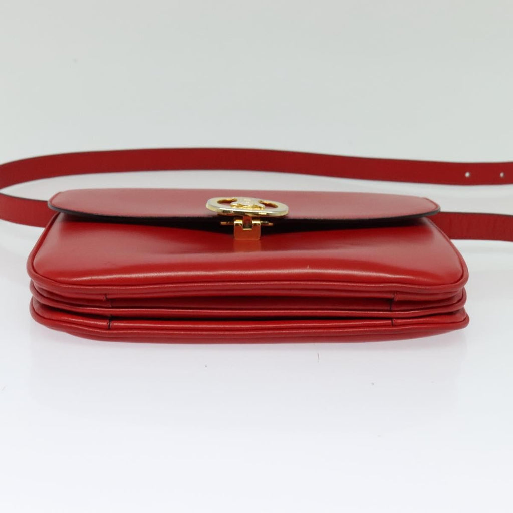 Celine Vintage Triomphe Shoulder Bag Leather Red Leather Shoulder Bag Bag