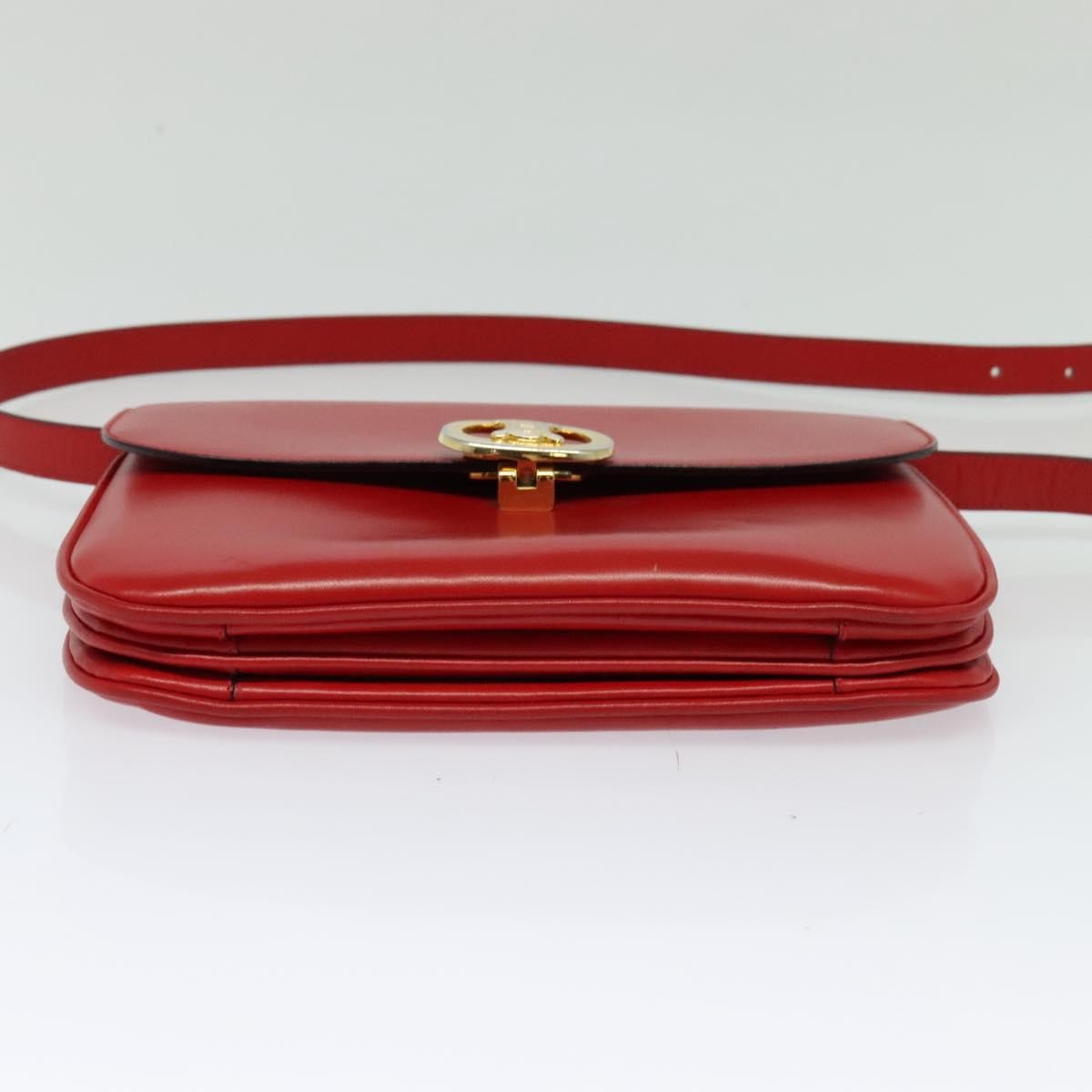 Celine Vintage Triomphe Shoulder Bag Leather Red Leather Shoulder Bag Bag