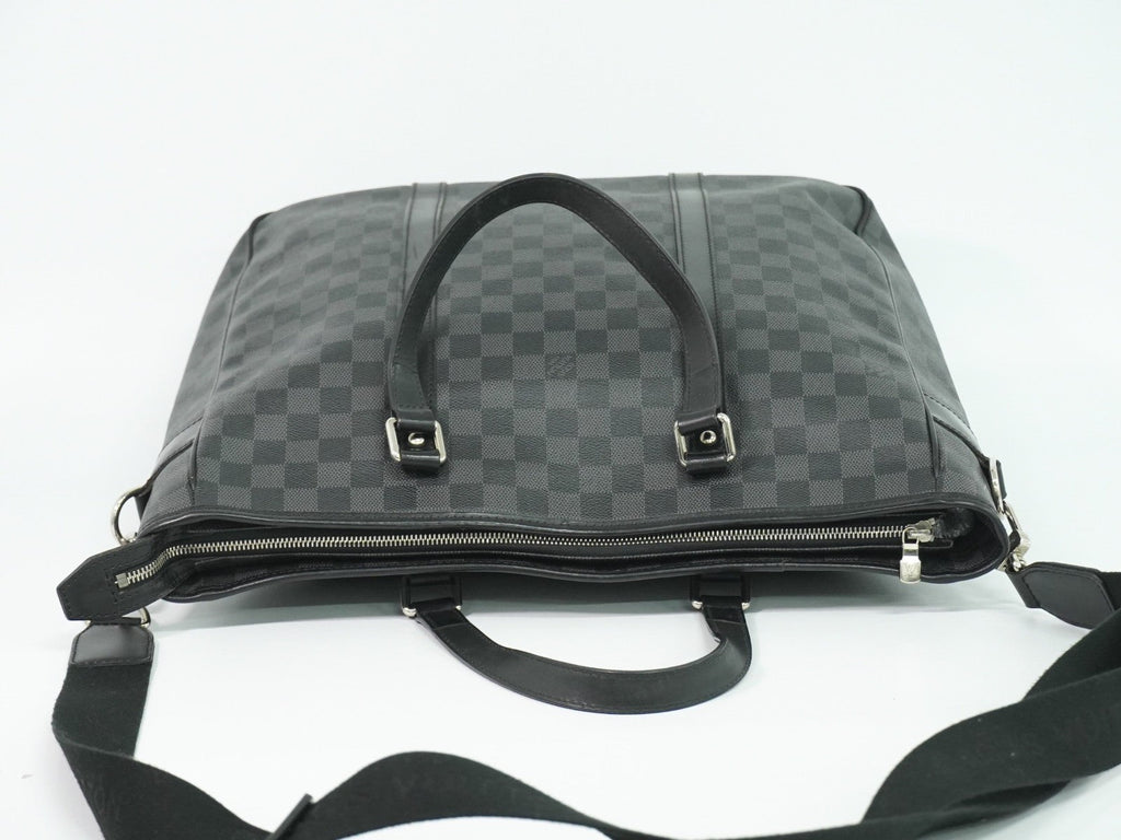Louis Vuitton Tadao Handbag Damier Graphite Black Canvas Tote Bag