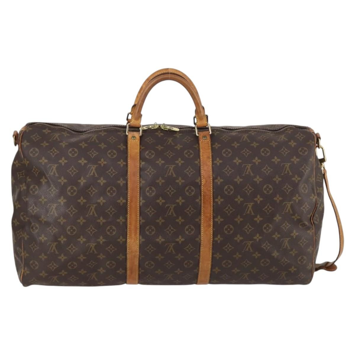 Louis Vuitton Keepall Bandouliere Bag Monogram Canvas Brown Canvas Travel Bag