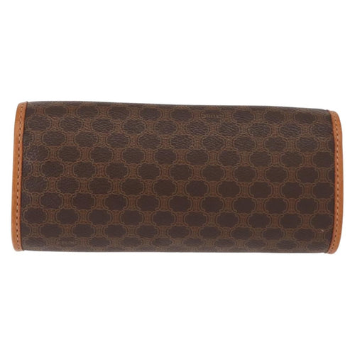 Celine Macadam Pochette Canvas And Leather Brown Canvas Clutche & Pouche Bag