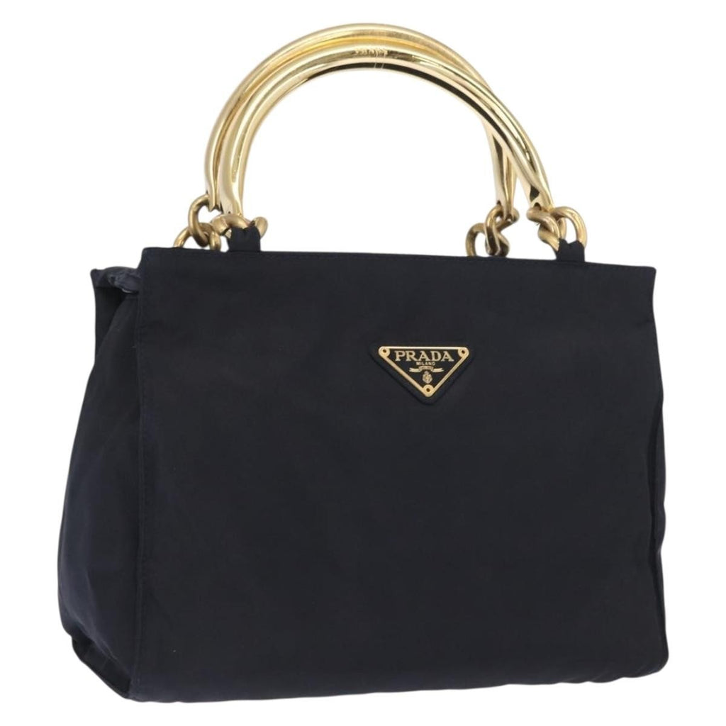 Prada Metal Handles Tote Tessuto Navy Nylon Tote Bag Bag