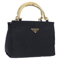 Prada Metal Handles Tote Tessuto Navy Nylon Tote Bag Bag