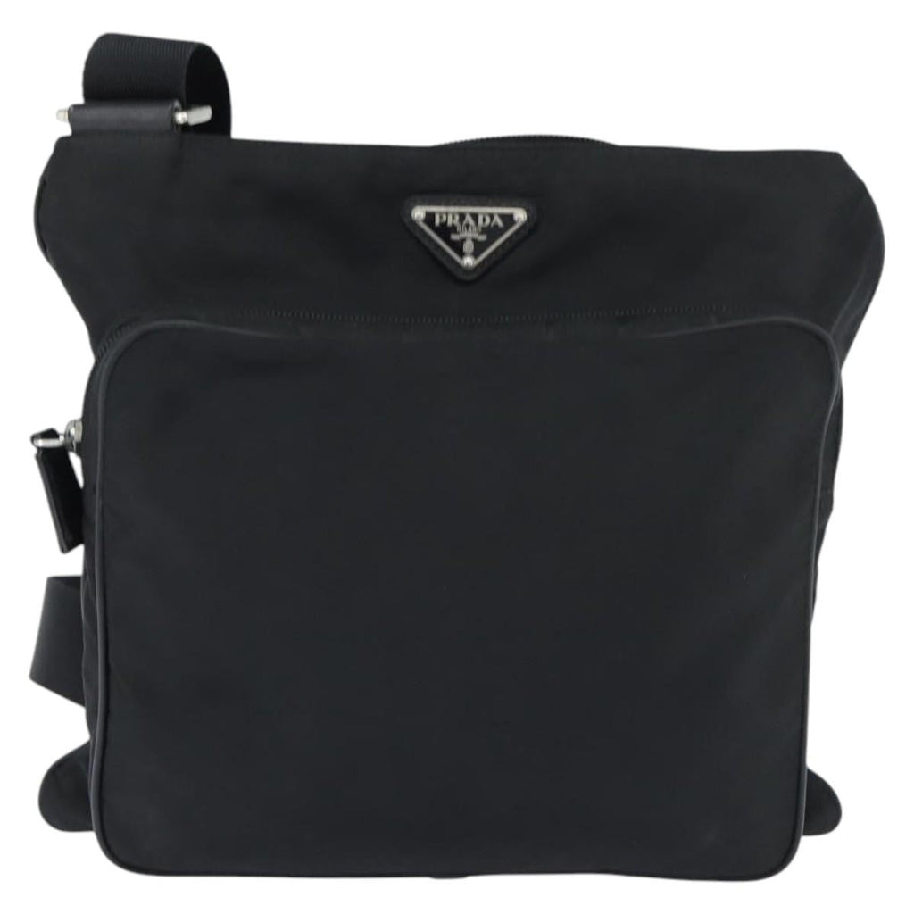 Prada Front Pocket Messenger Bag Tessuto Black Nylon Shoulder Bag Bag