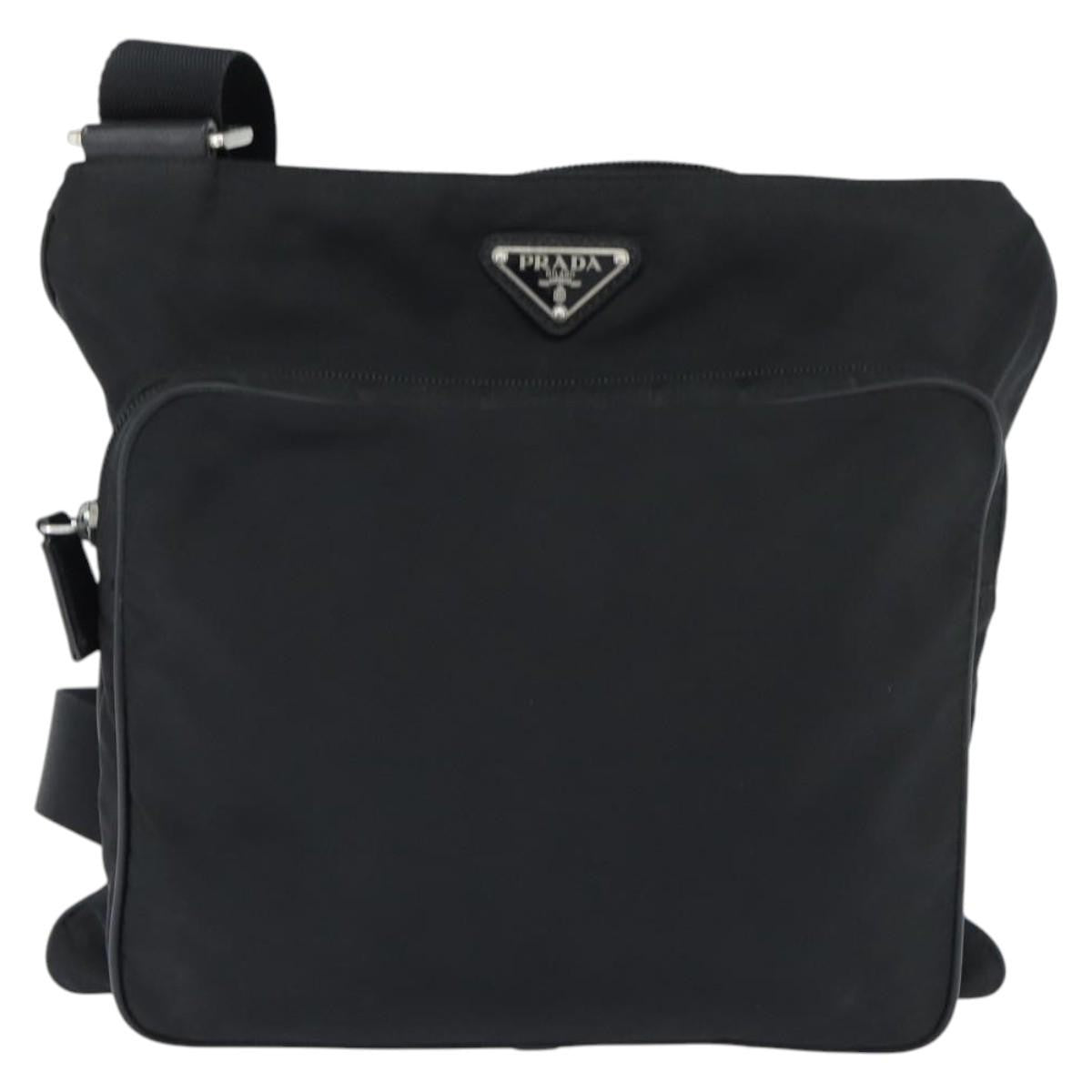 Prada Front Pocket Messenger Bag Tessuto Black Nylon Shoulder Bag Bag