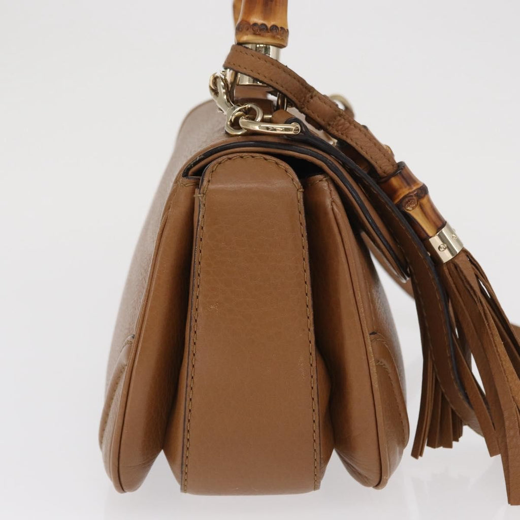 Gucci New Bamboo 1921 Top Handle Bag Leather Brown Leather Handbag (Pre-Owned)