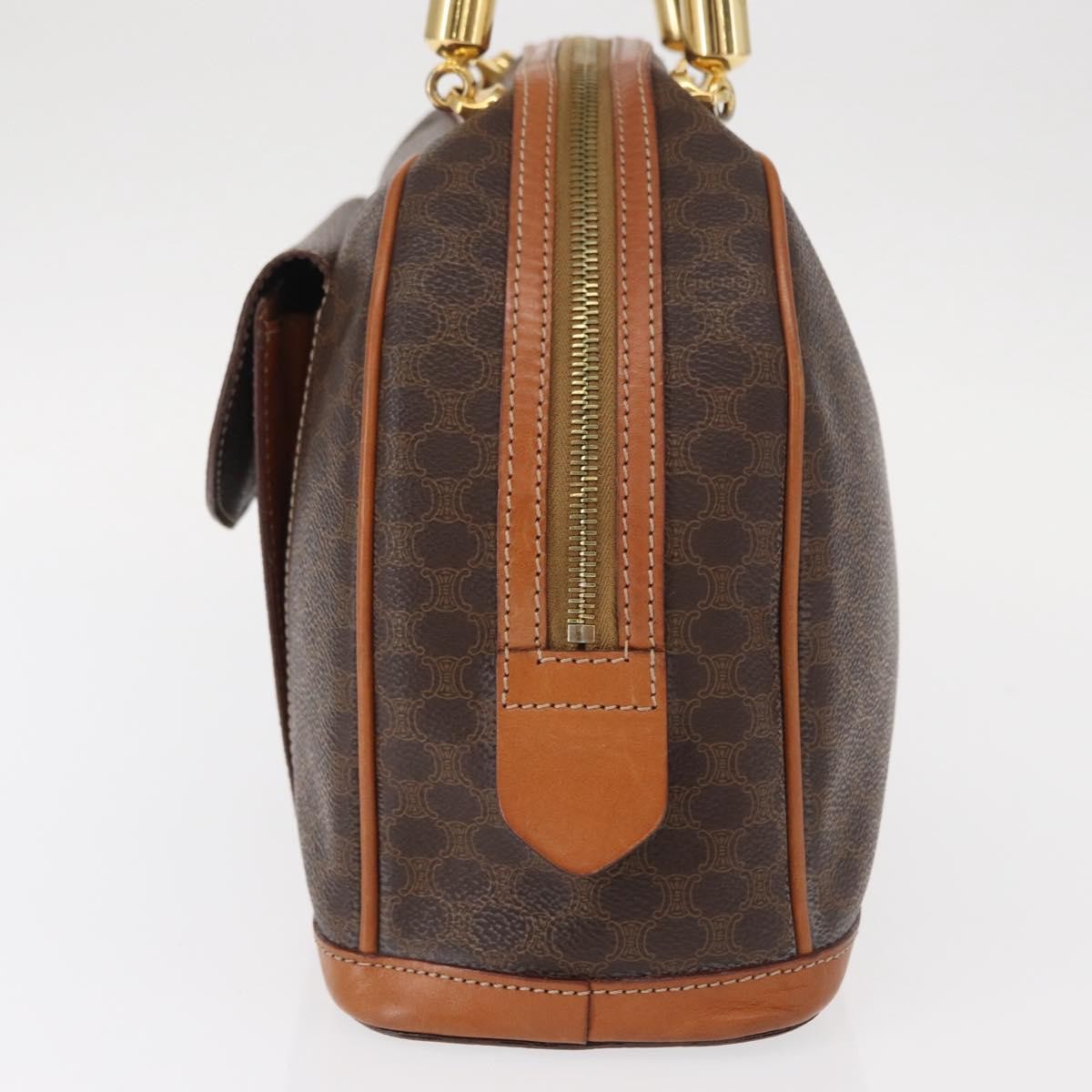 Celine Vintage Macadam Handbag Canvas And Leather Brown Canvas Handbag