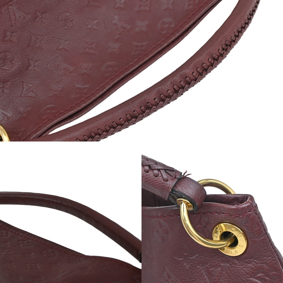 Louis Vuitton Artsy Handbag Monogram Empreinte Leather Red Leather Shoulder Bag