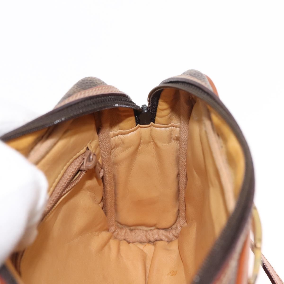 Celine Macadam Shoulder Bag Pvc Leather Brown Canvas Bag